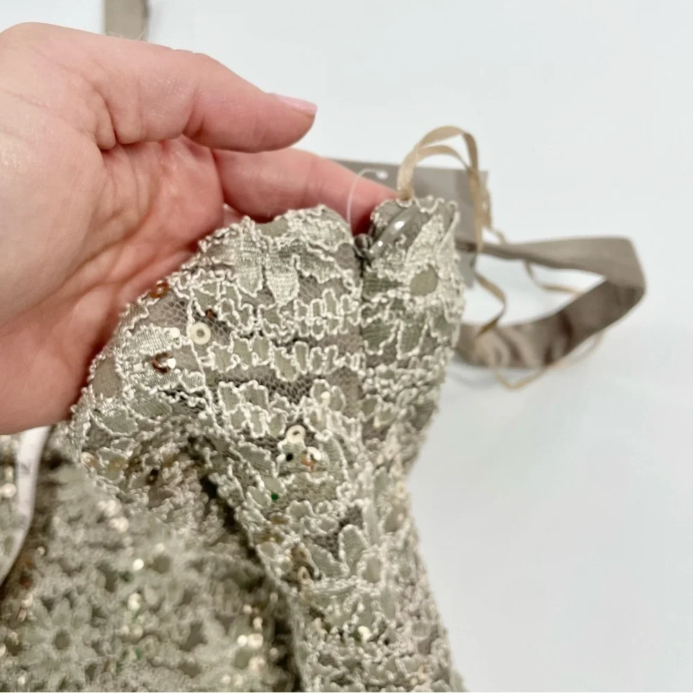 RM richards‎ gold short lace dress with half jacket style 7140 Cocktail Size 8 - Picture 12 of 12